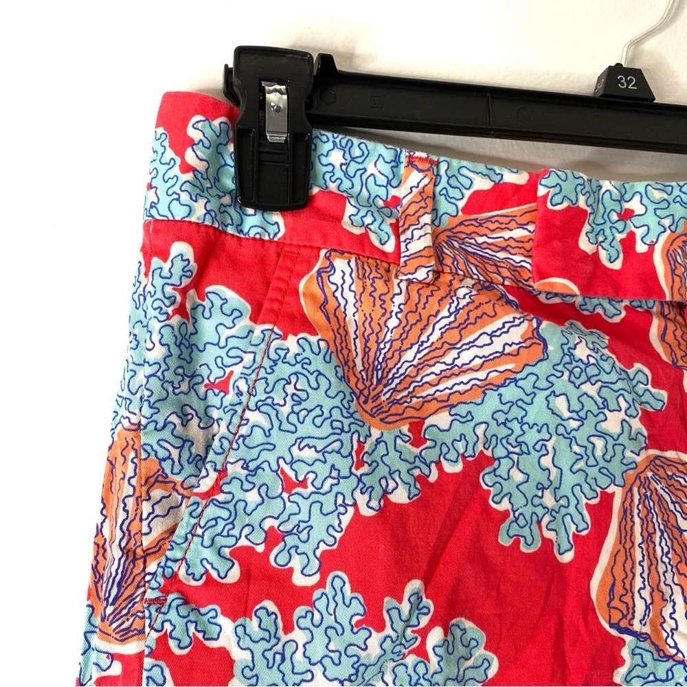 Lilly Pulitzer Blue Red Seashell Coral Barclay Shorts - Picture 2 of 5